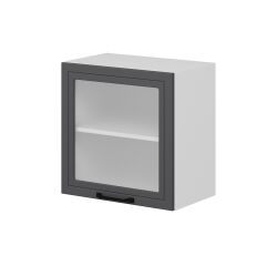 Alvinka Mutfak Modül Mbr_A Üst 1Dk1R 60-H60Cm Dolap Cam Beyaz Antrasit