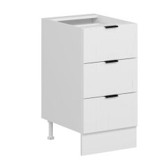 Alvinka Mutfak Modül Mbr_B Alt 3Ç Nray 45Cm Dolap Beyaz Beyaz Mdf