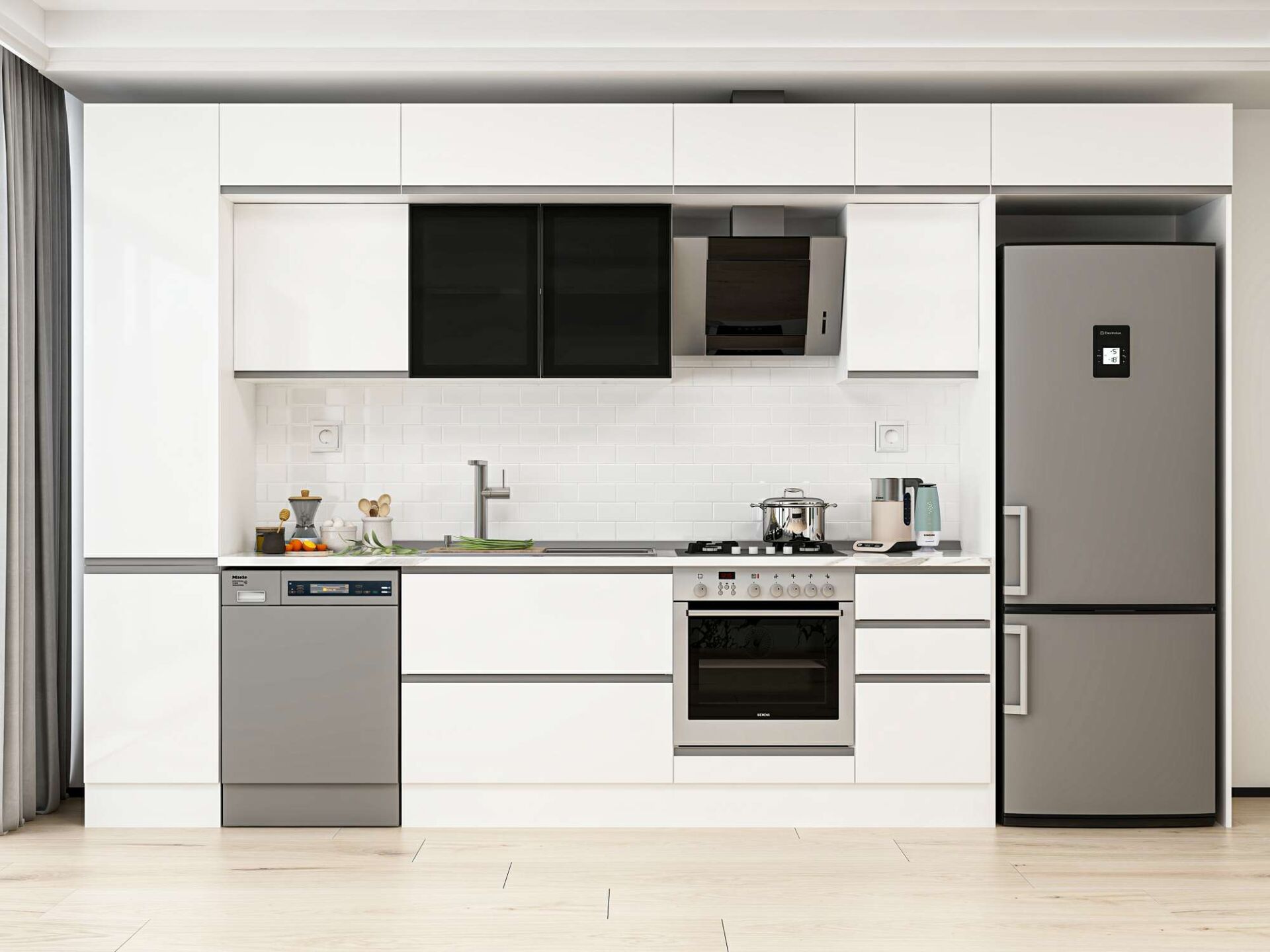 Alvinka 380X240 Cm High Gloss Mutfak Dolabı Mbb-E90B45S45-3