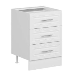 Alvinka Mutfak Modül Mbr_C Alt 3Ç Nray 60Cm Dolap Beyaz Beyaz Mdf