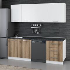 Minar 220 Cm Mutfak Dolabı Beyaz Dore 220-D12