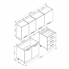 Minar 220 Cm Mutfak Dolabı Beyaz Dore 220-D12