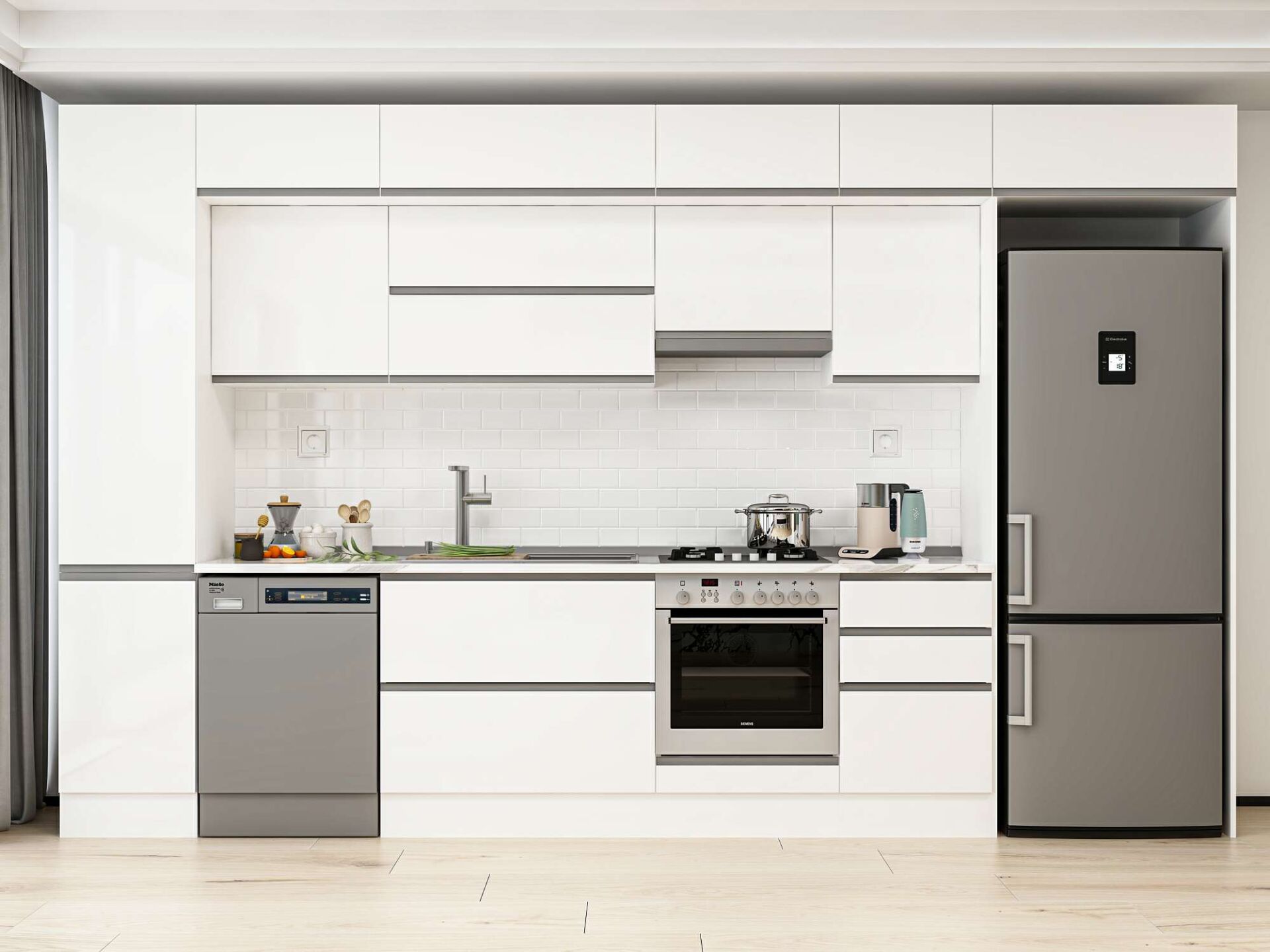 Alvinka 385X240 Cm High Gloss Mutfak Dolabı Mbb-E90B45S50-1