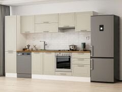 Alvinka 320X210 Cm Klasik Mebran Mutfak Dolabı Mb-E90B50S60-1 Mebran | Kumtaşı - Mdf