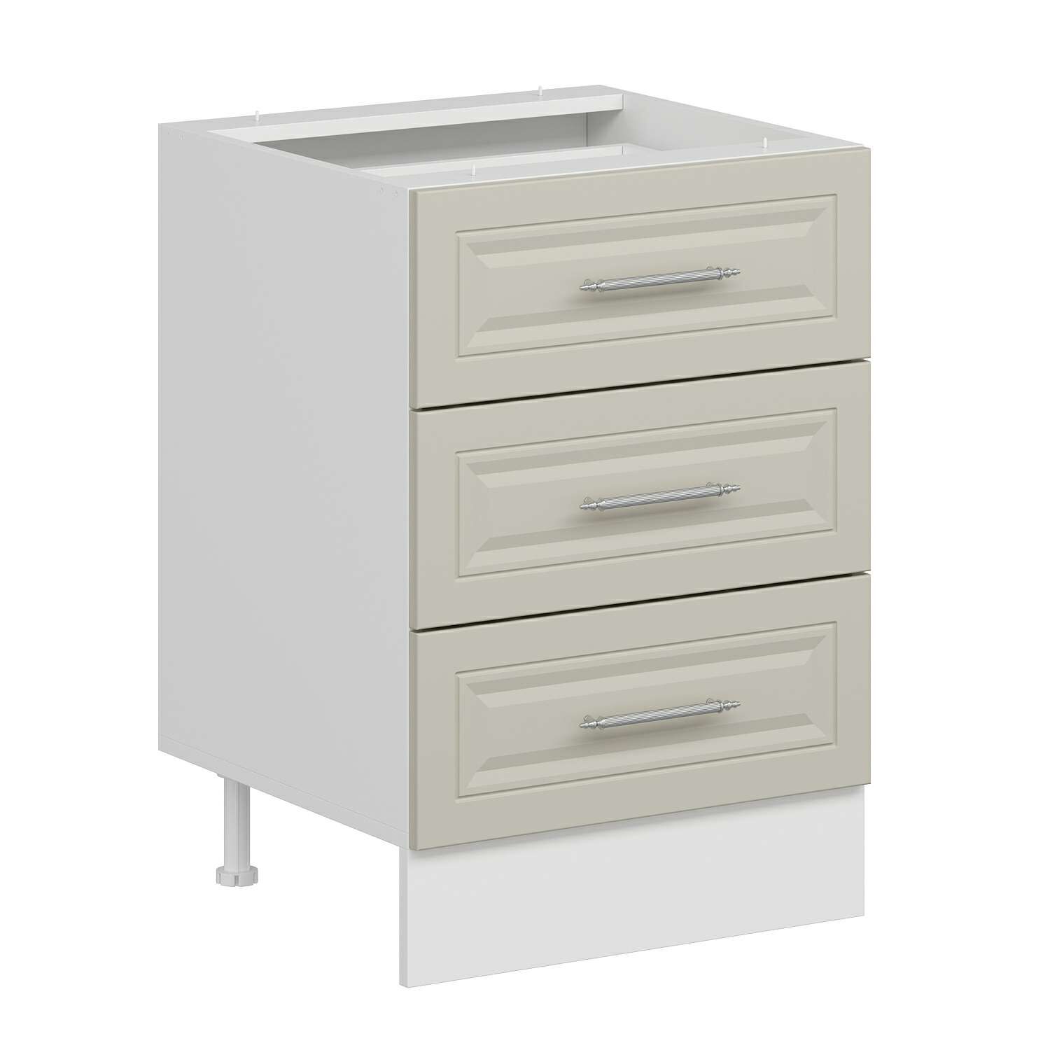 Alvinka Mutfak Modül Mbr_C Alt 3Ç Nray 60Cm Dolap Beyaz Kumtaşı Suntalam