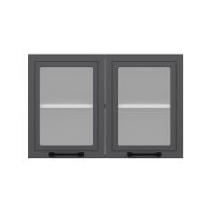 Alvinka Mutfak Modül Mbr_A Üst 2Dk1R 90-H60Cm Dolap Cam Beyaz Antrasit