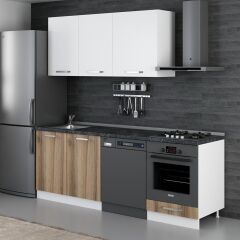 Minar 220 Cm Mutfak Dolabı Beyaz Dore 220-D13