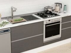 Alvinka 375X240 Cm High Gloss Mutfak Dolabı Mb-E90S45S40-1 High Gloss | Antrasit - Mdf