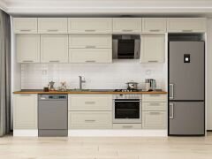 Alvinka 390X240 Cm Klasik Mebran Mutfak Dolabı Beyaz Beyaz Mb-E90S50S50-2 Mebran | Kumtaşı - Suntalam