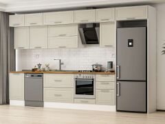 Alvinka 390X240 Cm Klasik Mebran Mutfak Dolabı Beyaz Beyaz Mb-E90S50S50-2 Mebran | Kumtaşı - Suntalam