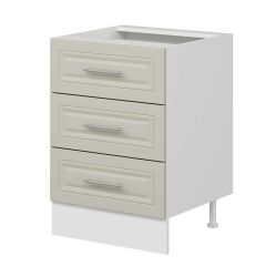 Alvinka Mutfak Modül Mbr_C Alt 3Ç Nray 60Cm Dolap Beyaz Kumtaşı Mdf