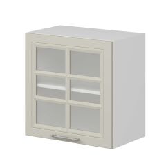 Alvinka Mutfak Modül Mbr_C Üst 1Dk1R 60-H60Cm Dolap Cam Beyaz Kumtaşı