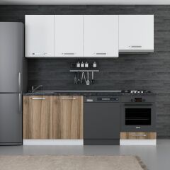 Minar 220 Cm Mutfak Dolabı Beyaz Dore 220-D14