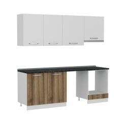 Minar 220 Cm Mutfak Dolabı Beyaz Dore 220-D14