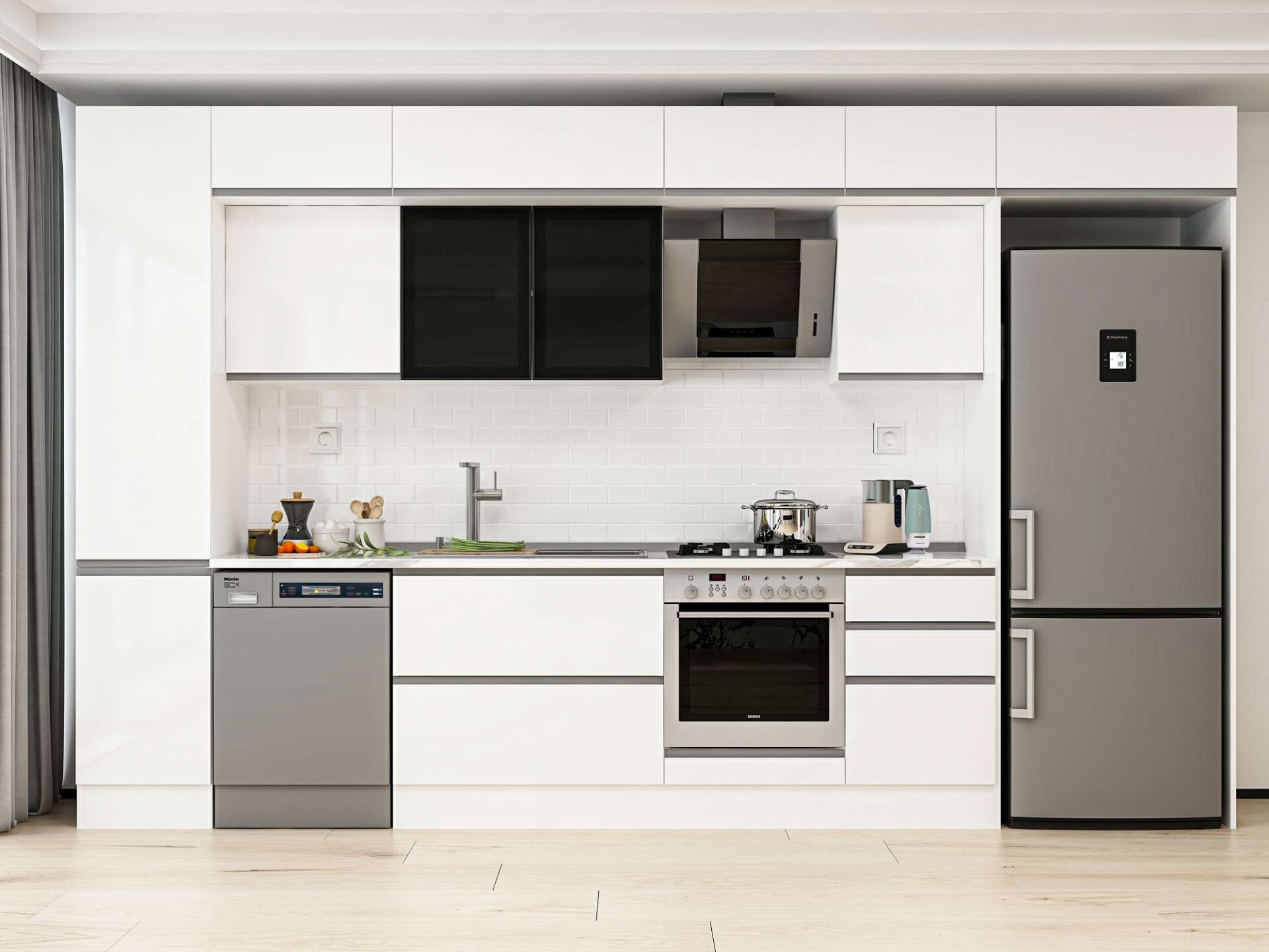 Alvinka 385X240 Cm High Gloss Mutfak Dolabı Mbb-E90B45S50-3