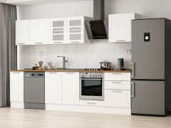 Alvinka 300X210 Cm Klasik Mebran Mutfak Dolabı Beyaz Beyaz M-E80S40S60-3 Mebran | Beyaz - Mdf