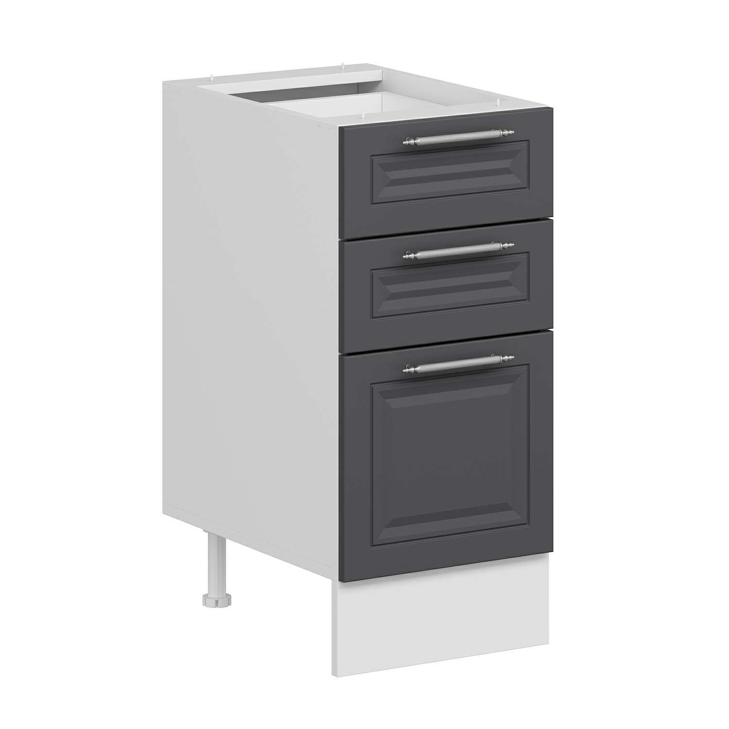 Alvinka Mutfak Modül Mbr_C Alt 3Ç1B2K Nray 40Cm Dolap Beyaz Antrasit Suntalam