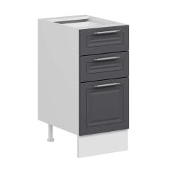 Alvinka Mutfak Modül Mbr_C Alt 3Ç1B2K Nray 40Cm Dolap Beyaz Antrasit Suntalam