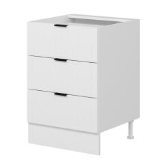 Alvinka Mutfak Modül Mbr_B Alt 3Ç Nray 60Cm Dolap Beyaz Beyaz Mdf