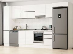 Alvinka 365X222 Cm High Gloss Mutfak Dolabı Mbb-E80B40S45-1 High Gloss | Beyaz - Mdf