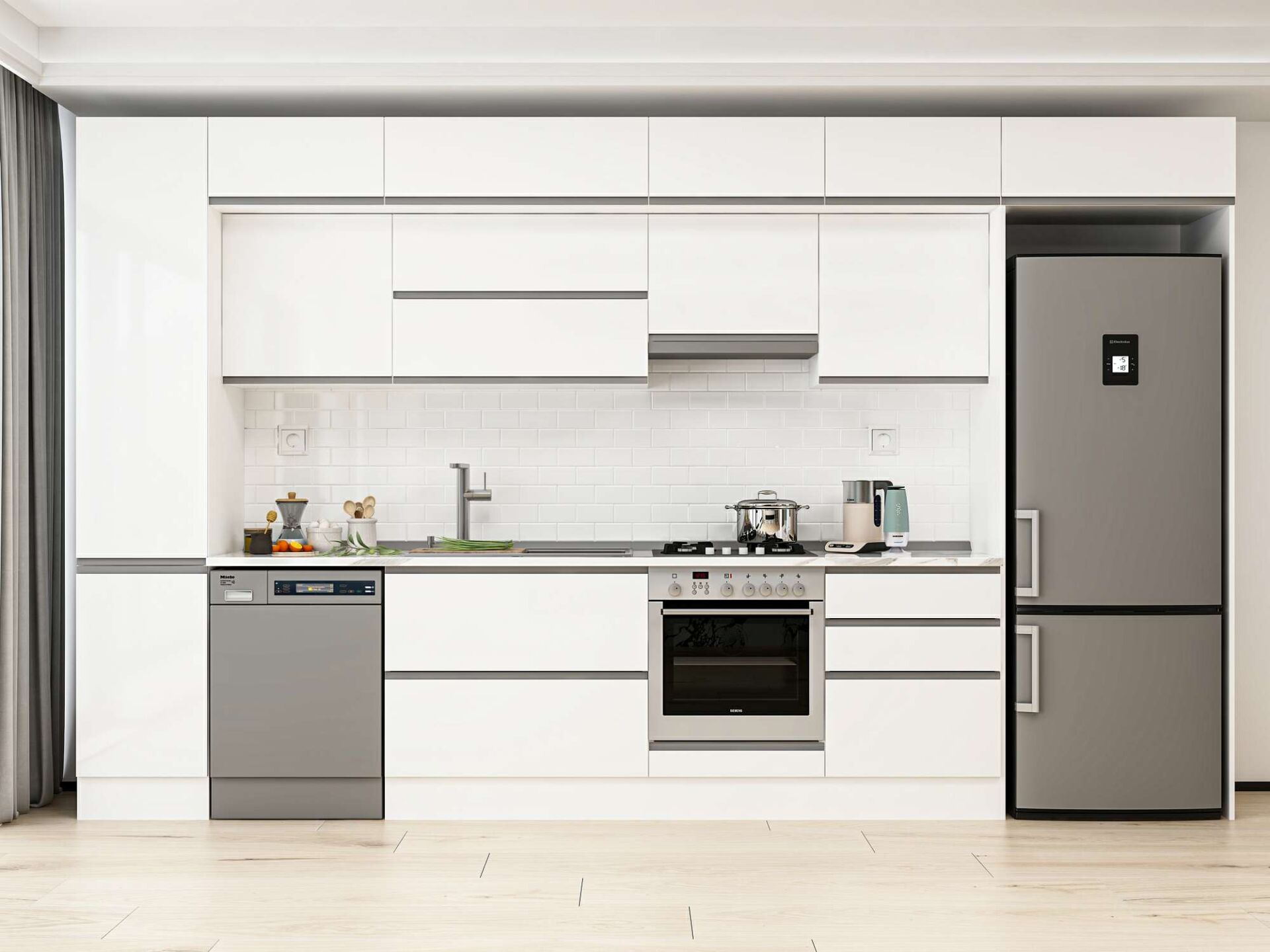 Alvinka 395X240 Cm High Gloss Mutfak Dolabı Mbb-E90B45S60-1