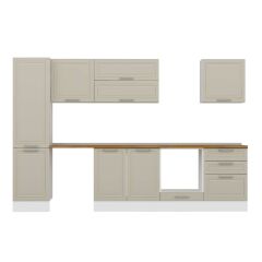 Alvinka 320X210 Cm Klasik Mebran Mutfak Dolabı Mb-E90B50S60-2 Mebran | Kumtaşı - Suntalam