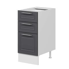 Alvinka Mutfak Modül Mbr_C Alt 3Ç1B2K Nray 40Cm Dolap Beyaz Antrasit Mdf