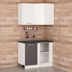 Minar 105Cm Köşe Mutfak Dolabı - Beyaz/Antrasit K105-A1