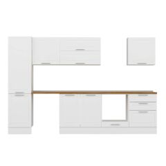 Alvinka 320X210 Cm Klasik Mebran Mutfak Dolabı Mb-E90B50S60-2 Mebran | Beyaz - Mdf
