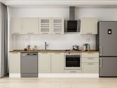 Alvinka 300X210 Cm Klasik Mebran Mutfak Dolabı Beyaz Beyaz M-E80S40S60-3 Mebran | Kumtaşı - Mdf