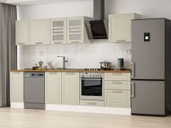 Alvinka 300X210 Cm Klasik Mebran Mutfak Dolabı Beyaz Beyaz M-E80S40S60-3 Mebran | Kumtaşı - Mdf