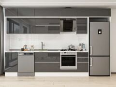 Alvinka 375X240 Cm High Gloss Mutfak Dolabı Mb-E90S45S40-2 High Gloss | Antrasit - Mdf