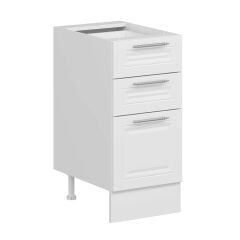 Alvinka Mutfak Modül Mbr_C Alt 3Ç1B2K Nray 40Cm Dolap Beyaz Beyaz Mdf