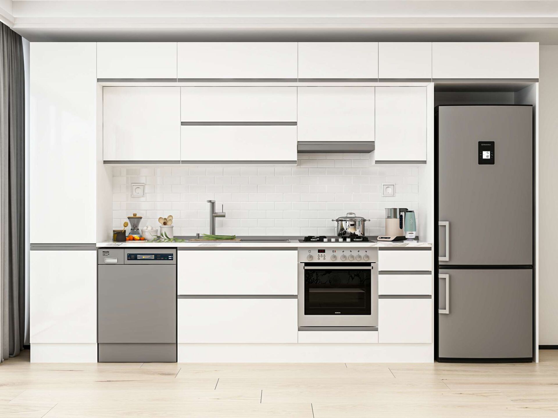 Alvinka 380X240 Cm High Gloss Mutfak Dolabı Mbb-E90B50S40-1