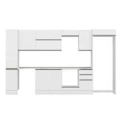 Alvinka 365X222 Cm High Gloss Mutfak Dolabı Mbb-E80B40S45-2 High Gloss | Beyaz - Mdf