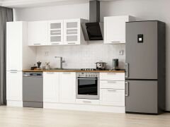 Alvinka 320X210 Cm Klasik Mebran Mutfak Dolabı Mb-E90B50S60-3 Mebran | Beyaz - Suntalam