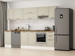 Alvinka 285X210 Cm Klasik Mebran Mutfak Dolabı Beyaz Beyaz M-E80S45S40-1 Mebran | Kumtaşı - Suntalam