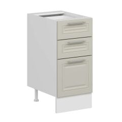 Alvinka Mutfak Modül Mbr_C Alt 3Ç1B2K Nray 40Cm Dolap Beyaz Kumtaşı Mdf