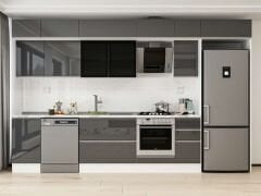 Alvinka 375X240 Cm High Gloss Mutfak Dolabı Mb-E90S45S40-3 High Gloss | Antrasit - Suntalam