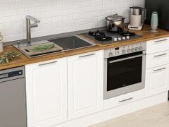 Alvinka 285X210 Cm Klasik Mebran Mutfak Dolabı Beyaz Beyaz M-E80S45S40-1 Mebran | Beyaz - Mdf