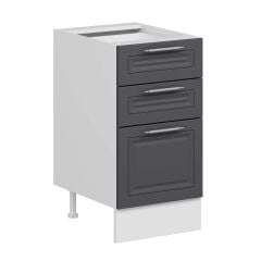 Alvinka Mutfak Modül Mbr_C Alt 3Ç1B2K Nray 45Cm Dolap Beyaz Antrasit Mdf