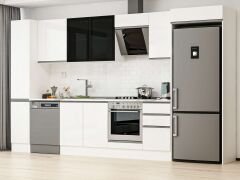 Alvinka 365X222 Cm High Gloss Mutfak Dolabı Mbb-E80B40S45-3 High Gloss | Beyaz - Suntalam