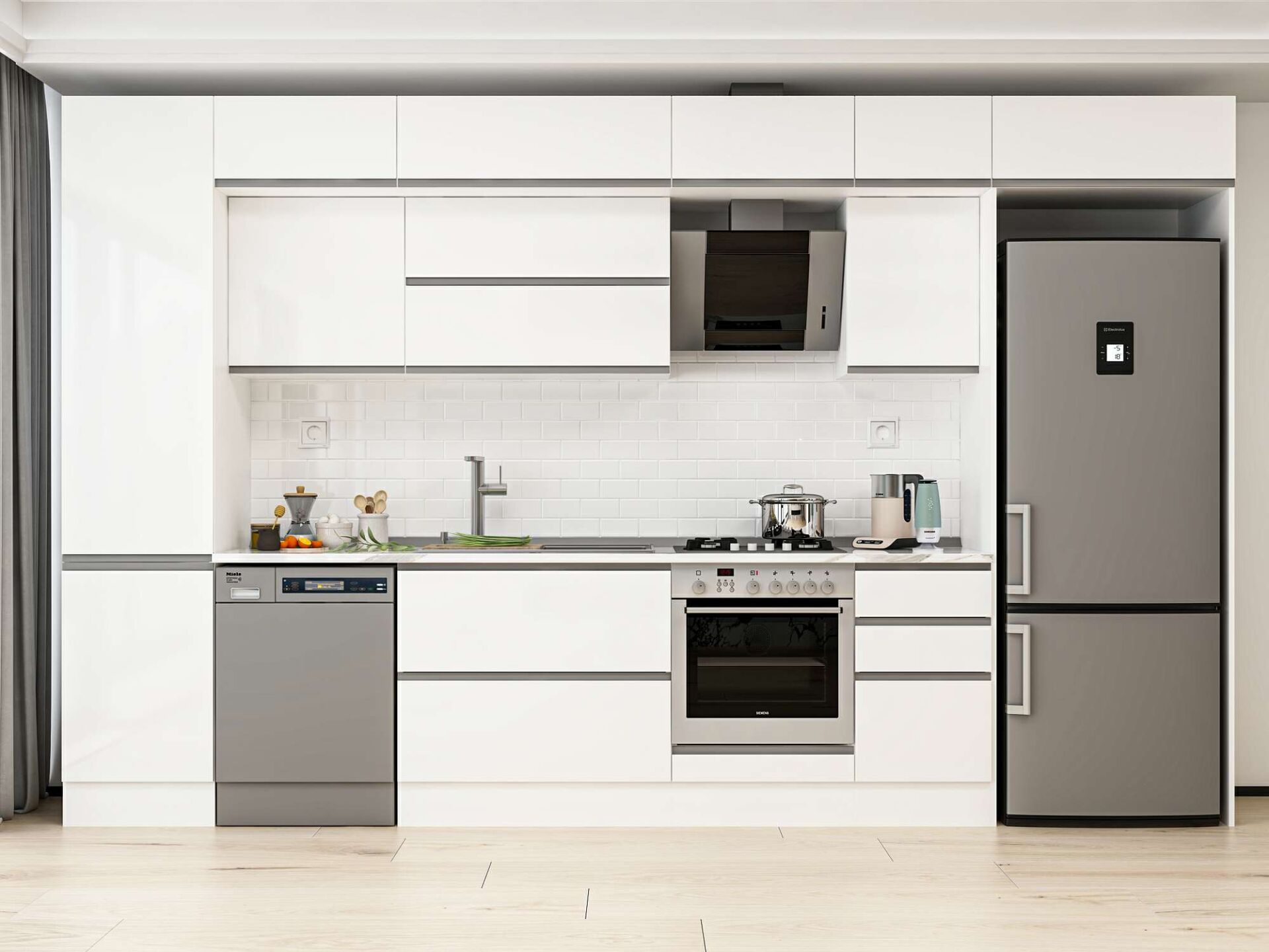 Alvinka 385X240 Cm High Gloss Mutfak Dolabı Mbb-E90B50S45-2