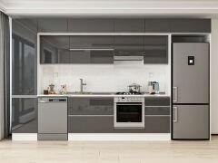 Alvinka 390X240 Cm High Gloss Mutfak Dolabı Mbb-E90B50S50-1