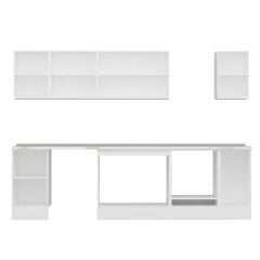 Alvinka 285X210 Cm Klasik Mebran Mutfak Dolabı Beyaz Beyaz M-E80S45S40-2 Mebran | Antrasit - Suntalam