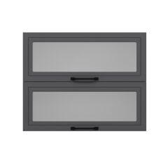 Alvinka Mutfak Modül Mbr_A Üst 2Yk1R 90-H72Cm Dolap Cam Beyaz Antrasit