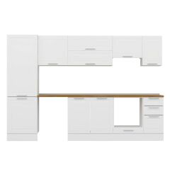 Alvinka 310X210 Cm Klasik Mebran Mutfak Dolabı Mb-E90B60S40-1 Mebran | Beyaz - Suntalam