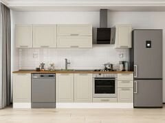 Alvinka 285X210 Cm Klasik Mebran Mutfak Dolabı Beyaz Beyaz M-E80S45S40-2 Mebran | Kumtaşı - Suntalam