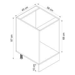 Alvinka Mutfak Modül Mbr_C Alt 3Ç1B2K Nray 45Cm Dolap Beyaz Kumtaşı Mdf