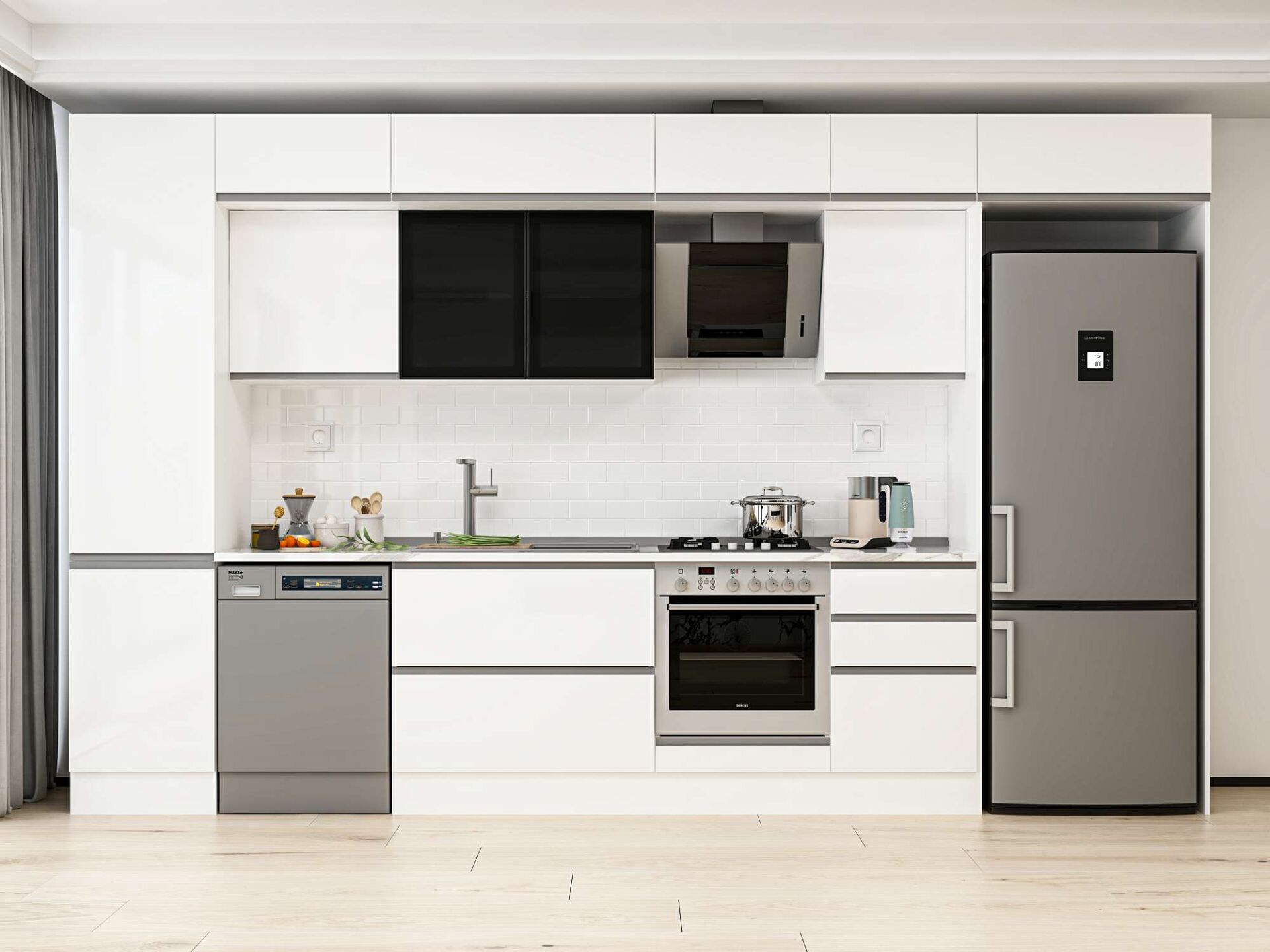 Alvinka 390X240 Cm High Gloss Mutfak Dolabı Mbb-E90B50S50-3
